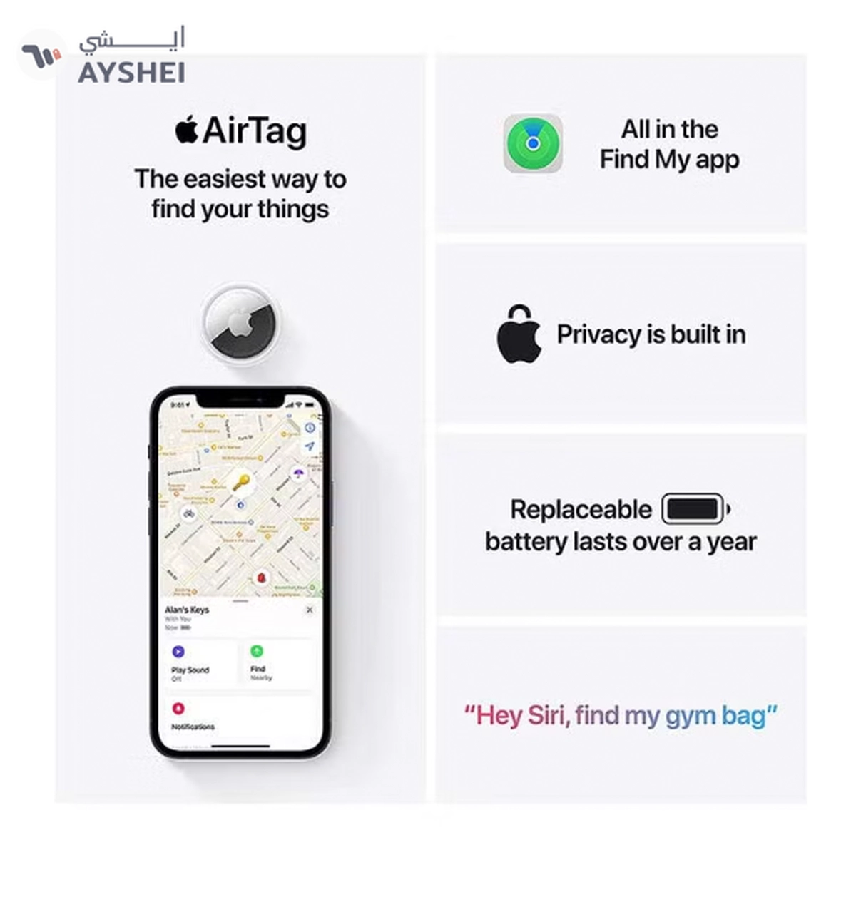Apple AirTag Pack of 1 White-4-4