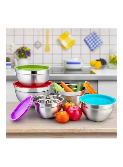 Ayda 5-Piece Salad Bowl With Cover Multicolour 28cm-2