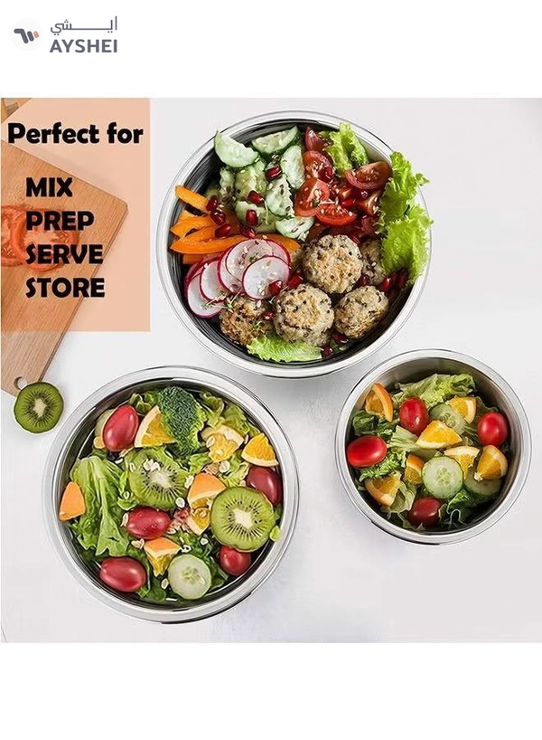 Ayda 5-Piece Salad Bowl With Cover Multicolour 28cm