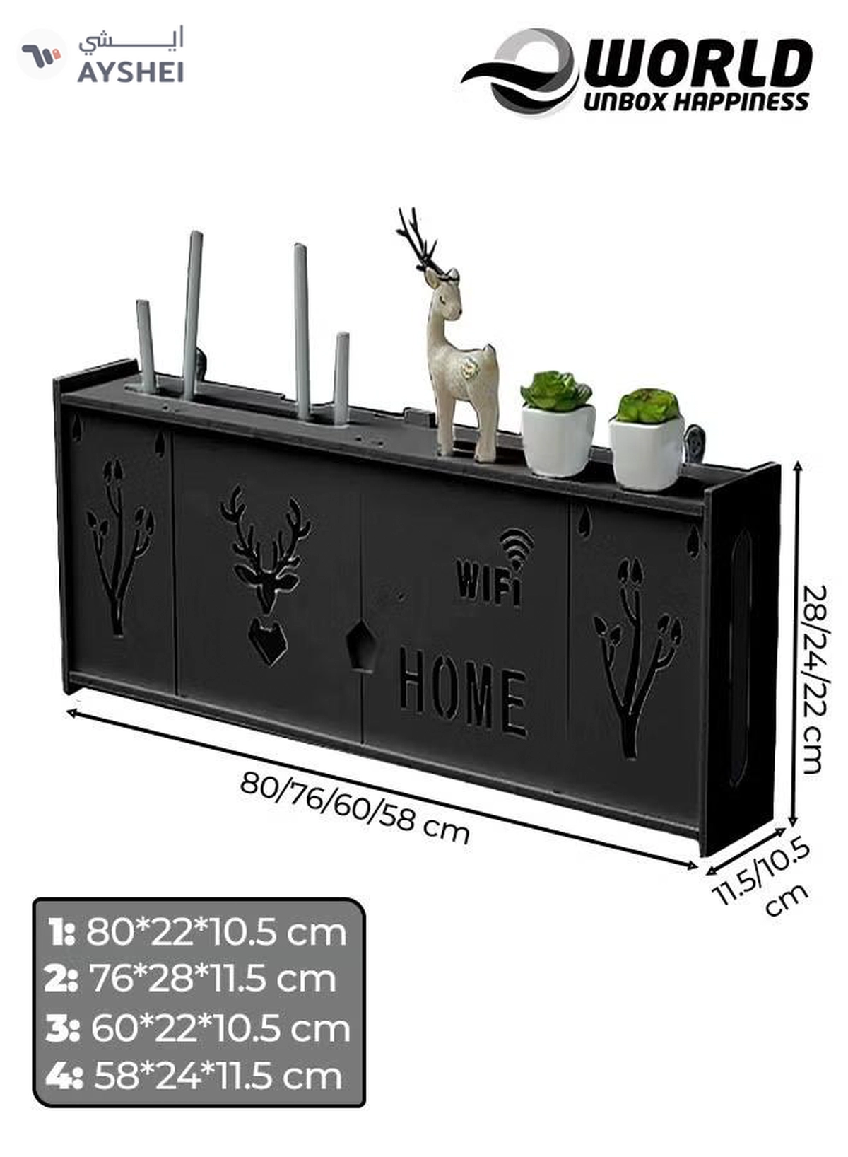 Eworld Stylish Wall-Mounted Router Rack for Wi-Fi Router-1-1