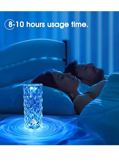 Yuwell Crystal Diamond Table Lamp RGB 16 Colors USB Charging Touch Lamp Bedside Night Light With Remote Control Acrylic Rose Rays Led Ambient Mood Lamp For Bedroom Living Room Guest Room Bar And Restaurant-6