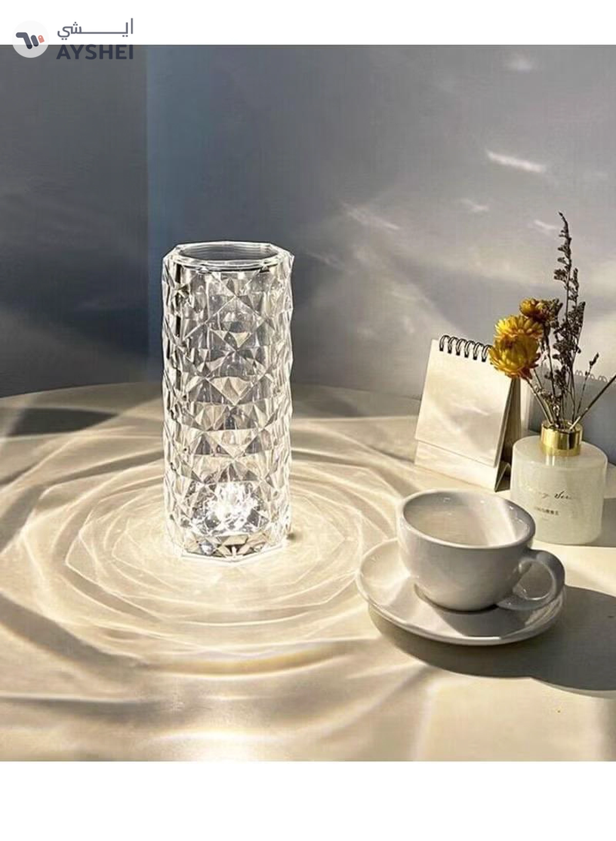 Yuwell Crystal Diamond Table Lamp RGB 16 Colors USB Charging Touch Lamp Bedside Night Light With Remote Control Acrylic Rose Rays Led Ambient Mood Lamp For Bedroom Living Room Guest Room Bar And Restaurant-4-4