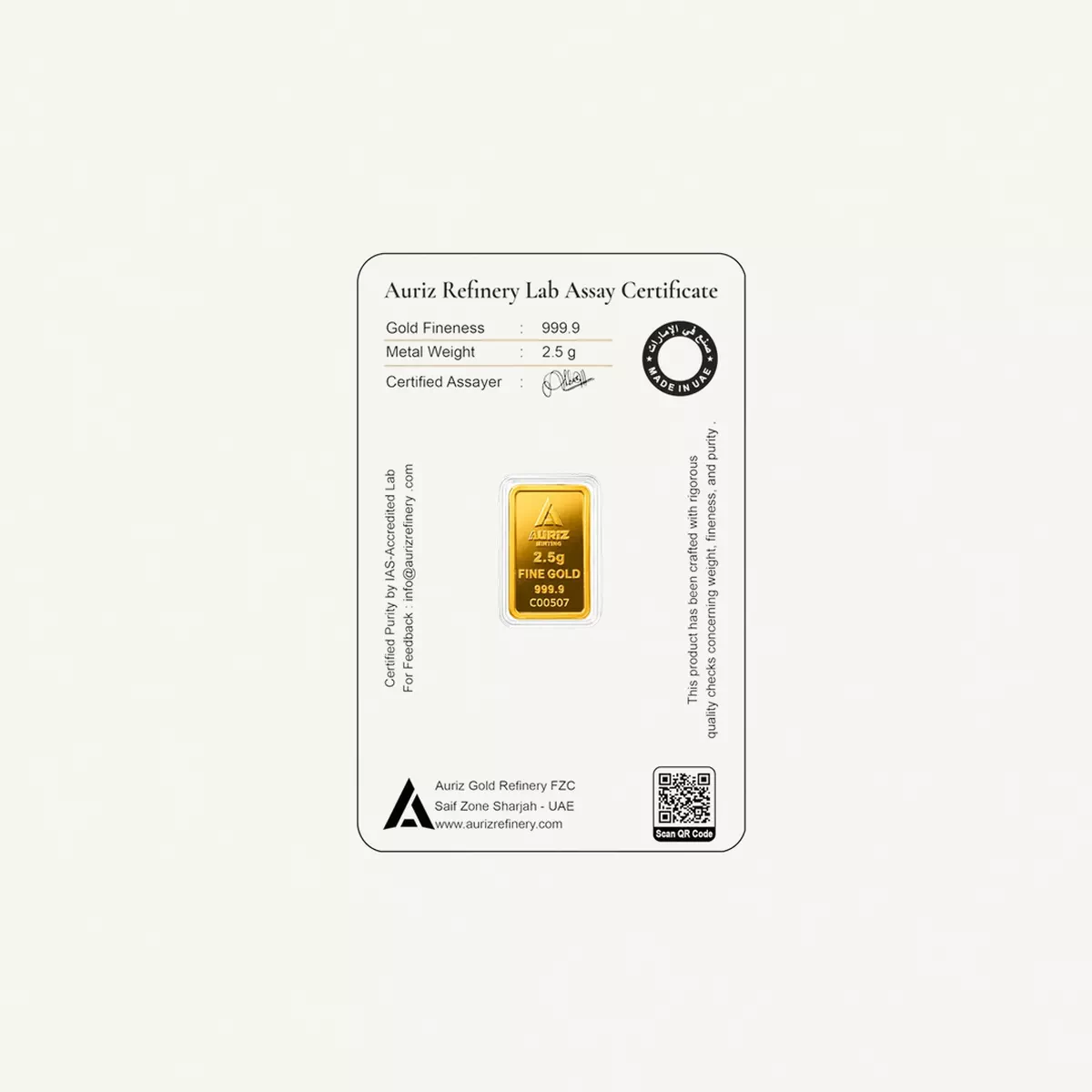 Auriz Minting 2.5g 24K Gold Bar - Variable design-2-2