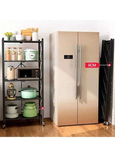 DubaiGallery 5 Tier Foldable Storage Rack Kitchen Storage Shelf Kitchen Garage Home Closet Office Storage Rack Storage Organizer Storage Shelves-2