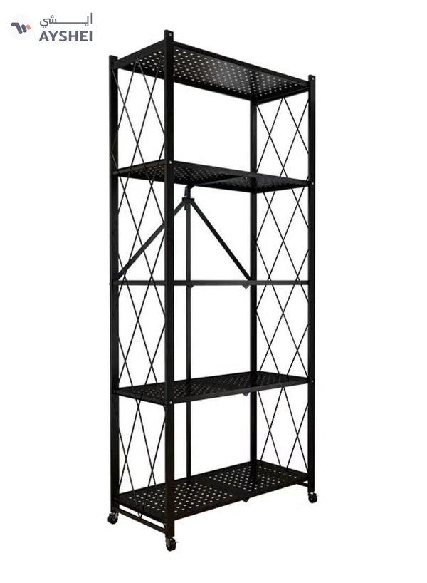 DubaiGallery 5 Tier Foldable Storage Rack Kitchen Storage Shelf Kitchen Garage Home Closet Office Storage Rack Storage Organizer Storage Shelves