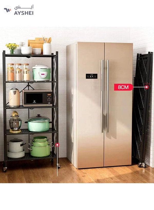DubaiGallery 5 Tier Foldable Storage Rack Kitchen Storage Shelf Kitchen Garage Home Closet Office Storage Rack Storage Organizer Storage Shelves