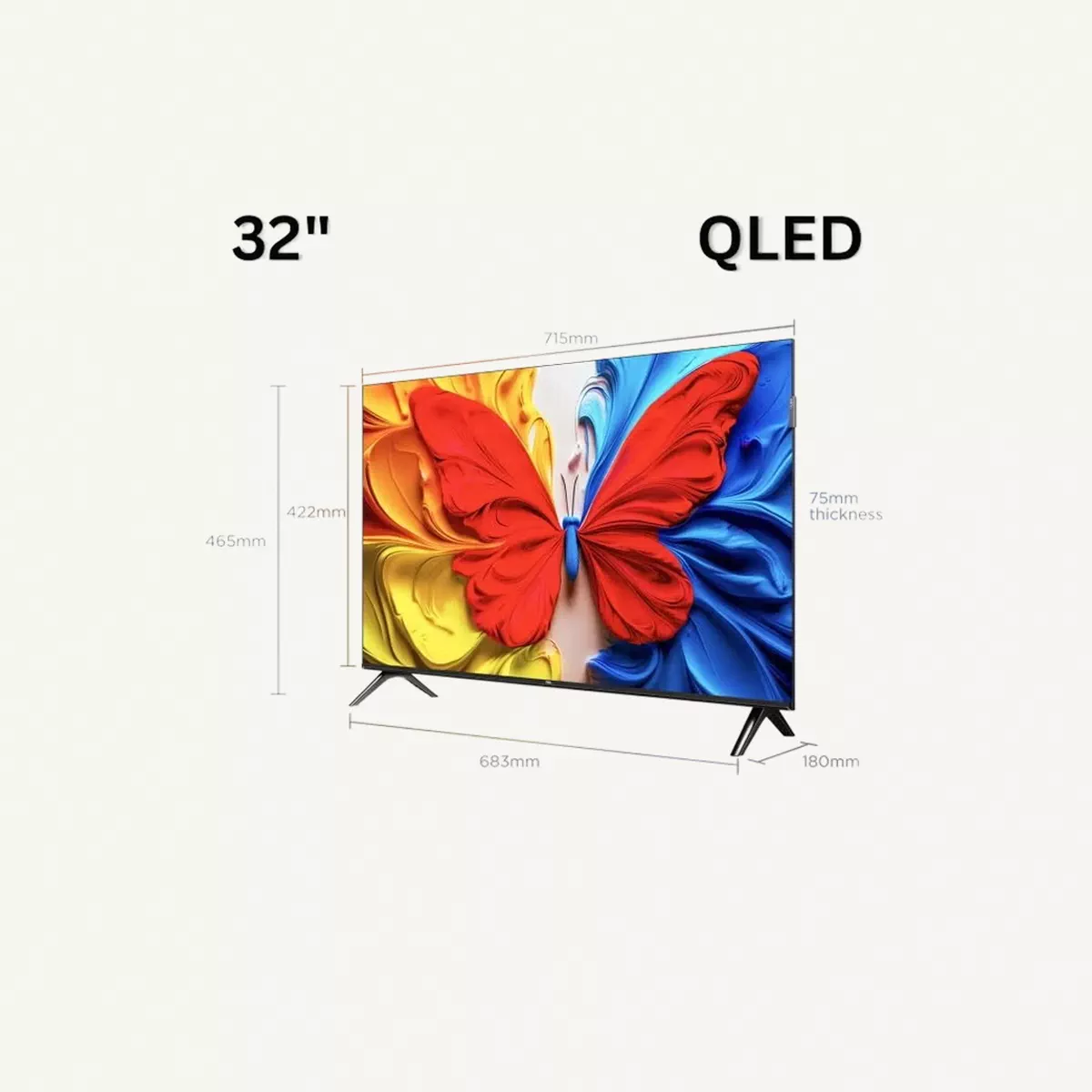 TCL 32 Inch S5K QLED 2K Full HD Smart TV | Google TV | Ultra-wide Color Gamut | 60Hz | HDR10+, HDR10, HLG | Dolby Audio | Google Cast | Multiple Viewing Mode | Metallic Bezel-less Design - International Version 32S5K Black-1-1