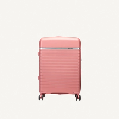 British Traveller 3-Piece Polypropylene Luggage Set | 20”, 24”, 28” Lightweight Suitcases with 360° Spinner Wheels, TSA Lock, Water & Scratch Resistant | Durable Hard Shell Trolley Bags with Telescopic Handle - Pink-5