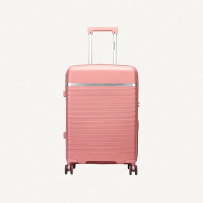 British Traveller 3-Piece Polypropylene Luggage Set | 20”, 24”, 28” Lightweight Suitcases with 360° Spinner Wheels, TSA Lock, Water & Scratch Resistant | Durable Hard Shell Trolley Bags with Telescopic Handle - Pink-1