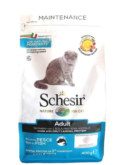  Schesir Cat Dry Food Maintenance with Fish-Adult [Weight - 400g]-0