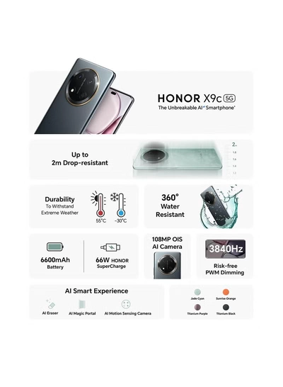 Honor X9c Dual SIM Titanium Black 12GB RAM 256GB 5G - Middle East Version-1