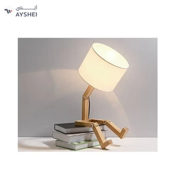 Daamudi Wooden Stickman Table & Desk Lamp, By Daamudi