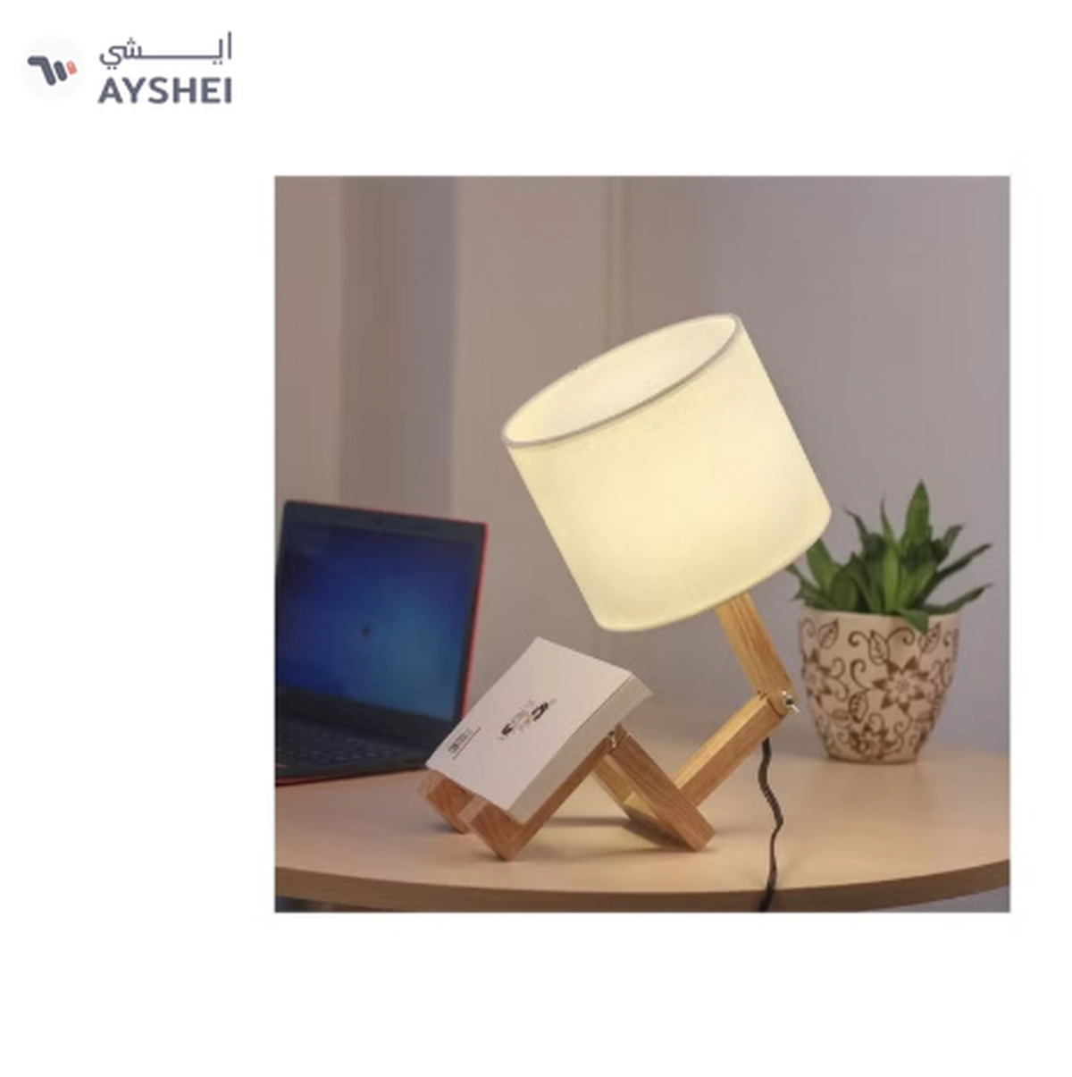 Daamudi Wooden Stickman Table & Desk Lamp, By Daamudi-2-2