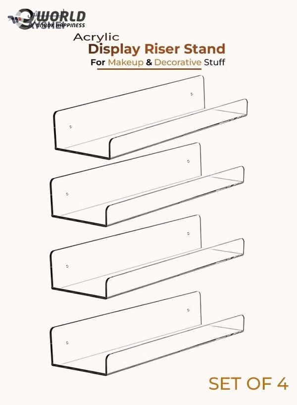 Eworld Pack of 4 clear Acrylic Display Riser for jewelry and Decorative stuff