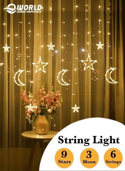 Eworld LED String Lights with 8 Lighting Modes for Eid and Ramadan Decorations-0