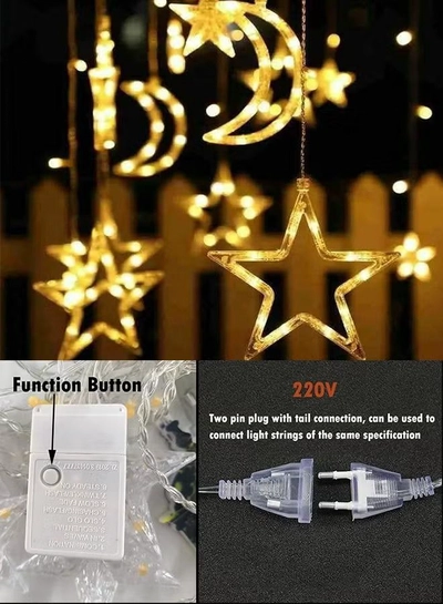 Eworld LED String Lights with 8 Lighting Modes for Eid and Ramadan Decorations-2