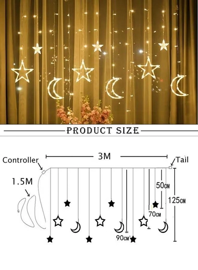 Eworld LED String Lights with 8 Lighting Modes for Eid and Ramadan Decorations-3