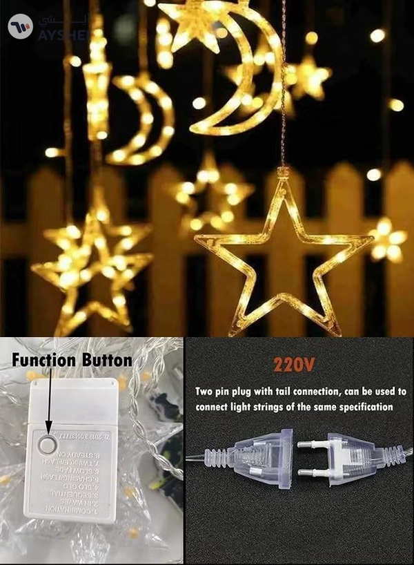 Eworld LED String Lights with 8 Lighting Modes for Eid and Ramadan Decorations