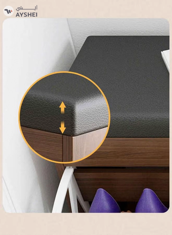 fashionhome Wooden Shoe Cabinet With Seats Changing Stool Black 60x33x51cm