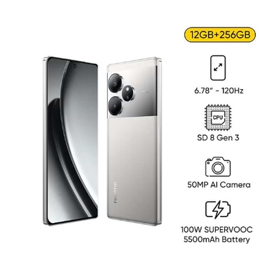Realme GT6 Dual SIM Fluid Silver 12+12GB RAM 256GB 5G - Middle East Version-0