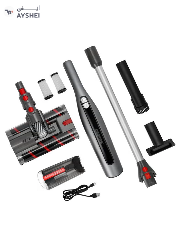 GEEPAS Cordless 2-in-1 Stick and Handheld Vacuum Cleaner | HEPA Filtration System, Perfect for Home, Office, Apartments/ Wireless Lightweight Design, Brushless Motor, for Cleaning Floors, Carpets, Upholstery, etc.| 2 Years Warranty, 120 W GVC19062UK black