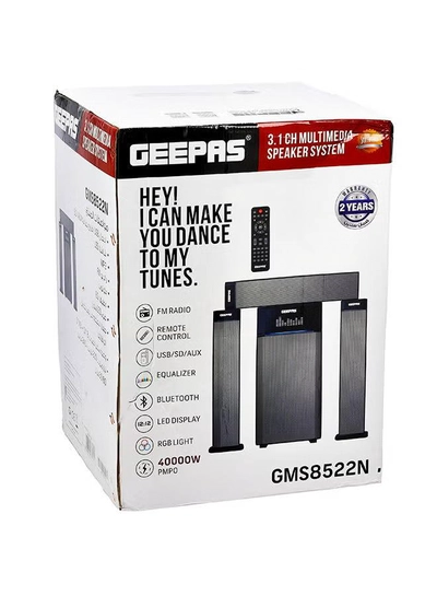 GEEPAS 3.1 Ch Multimedia Speaker System, Remote Control, | Booming Bass | USB, Bluetooth, FM Radio And Multiple Device Inputs | LED Display | RGB Light | Equalizers GMS8522 Black-2