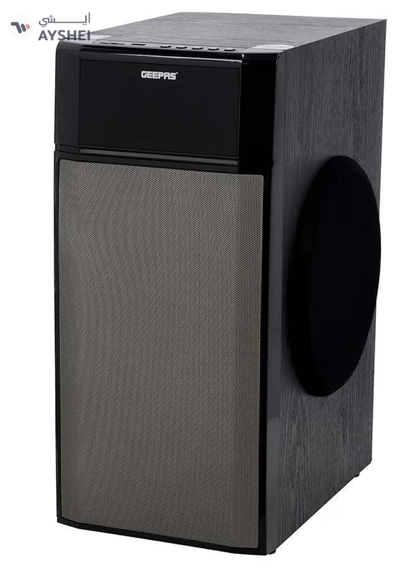GEEPAS 3.1 Ch Multimedia Speaker System, Remote Control, | Booming Bass | USB, Bluetooth, FM Radio And Multiple Device Inputs | LED Display | RGB Light | Equalizers GMS8522 Black