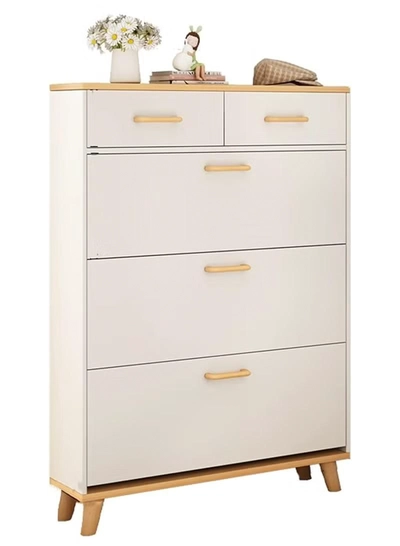 DubaiGallery Shoe Racks for Entryway, Narrow Shoe Cabinet, Modern Wall Shoe Rack with 3 Flap Drawers, Hidden Handle, Closet Shoe Rack for Entrance/Bedroom/Bathroom-1