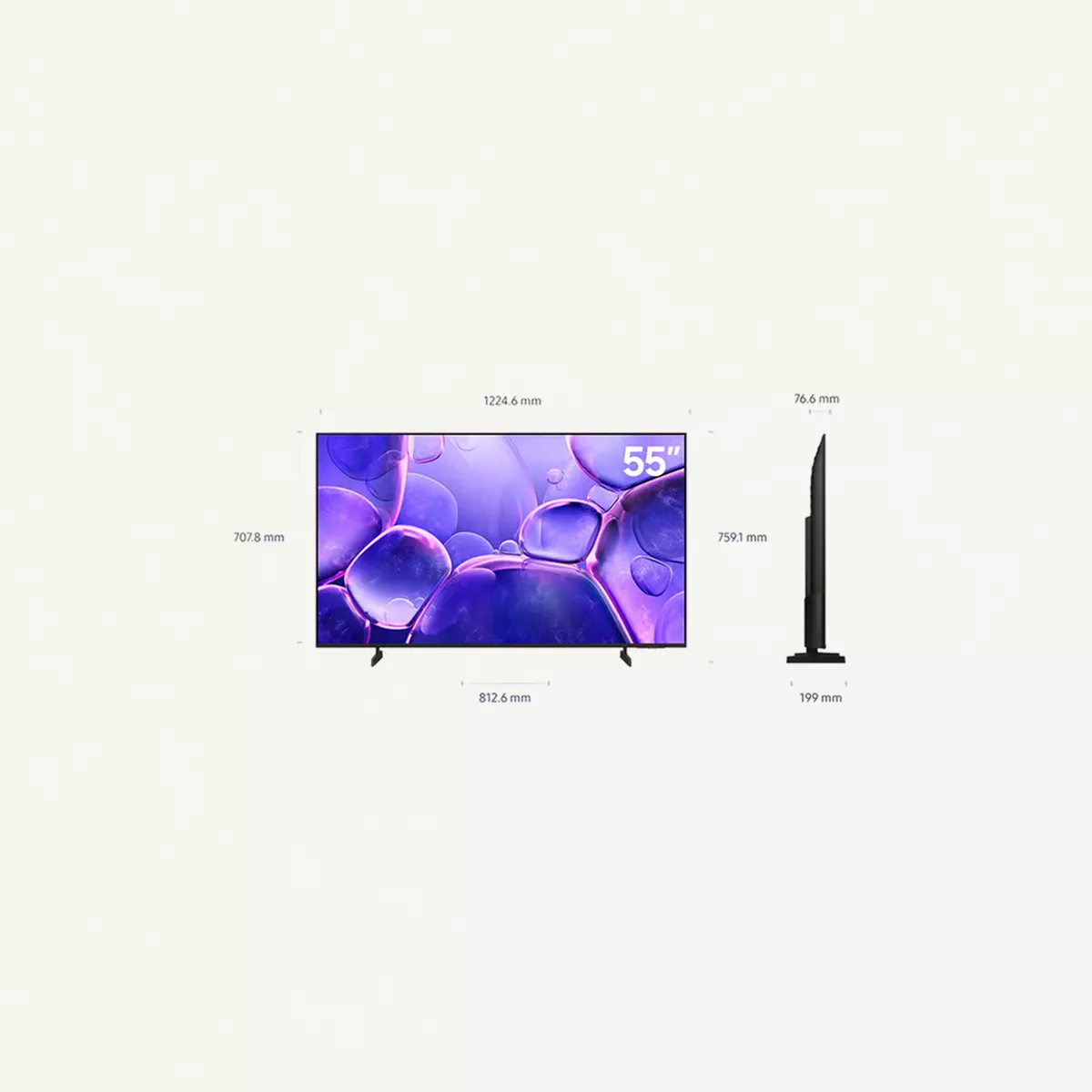 Samsung 55 Inch Crystal UHD TV, U8000F, 4K, Crystal Processor 4K, MetalStream Design (2025 - International Version)-1-1