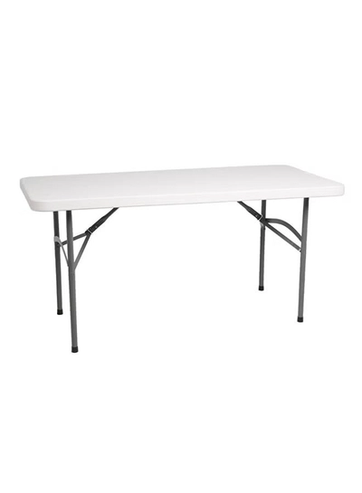 Cosmoplast 152 cm Folding Picnic Table with Steel Legs White-0