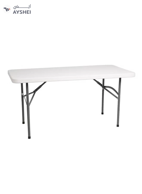Cosmoplast 152 cm Folding Picnic Table with Steel Legs White