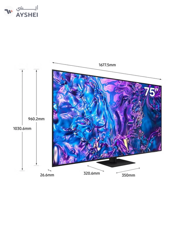 Samsung Smart TV, Big TV, QLED, Q70D, 75 Inch, 2024, International Version 100% Color Volume with Quantum Dot 4K AI Upscaling, Tizen OS, Motion Xcelerator 120Hz QA75Q70D Titan