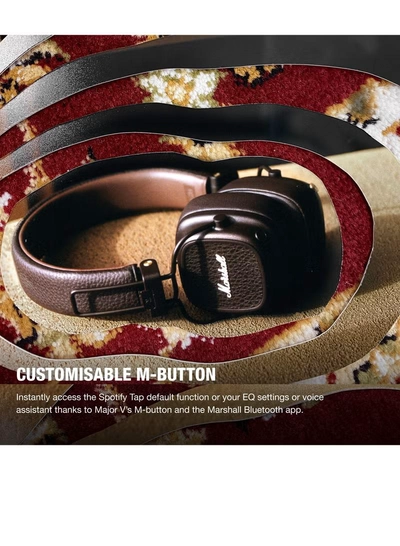 Marshall Major V Bluetooth Headphones - Foldable Wireless Headphones Bluetooth With 100+ Hours Of Playtime, Brown-7
