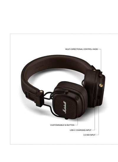 Marshall Major V Bluetooth Headphones - Foldable Wireless Headphones Bluetooth With 100+ Hours Of Playtime, Brown-6
