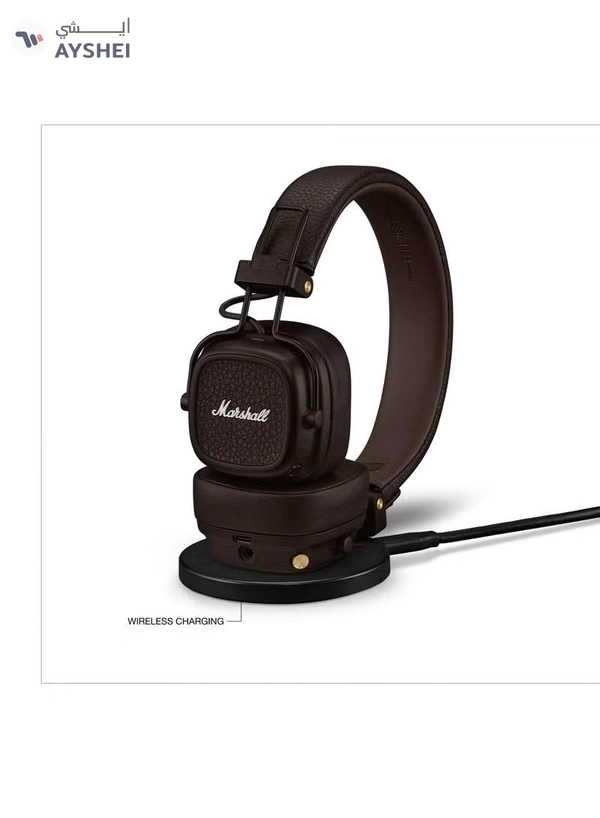 Marshall Major V Bluetooth Headphones - Foldable Wireless Headphones Bluetooth With 100+ Hours Of Playtime, Brown