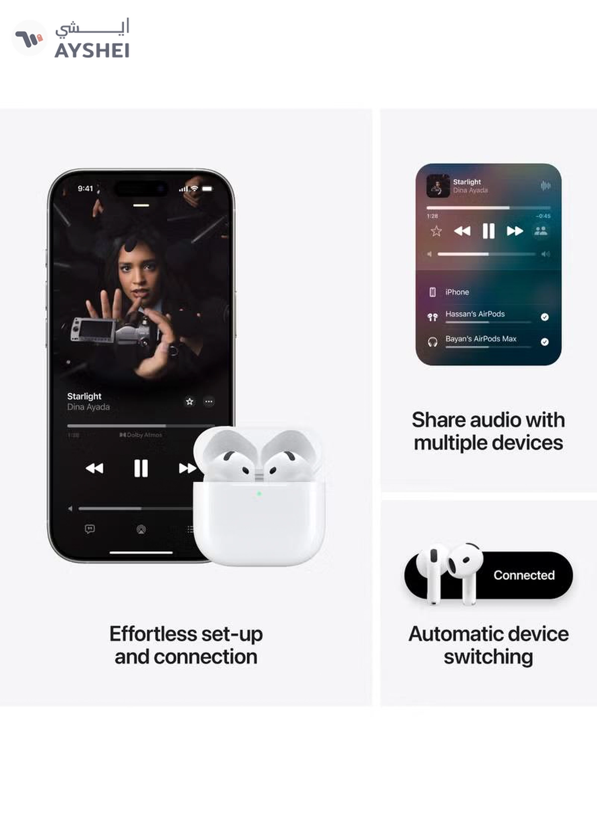 Apple AirPods 4 Wireless Earbuds, Bluetooth Headphones, Personalized Spatial Audio, Sweat and Water Resistant-1-1