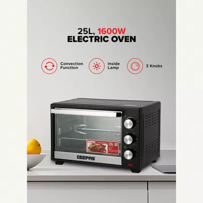 GEEPAS Electric Oven With Rotisserie, 60 Minutes Timer With Bell Ring,-7