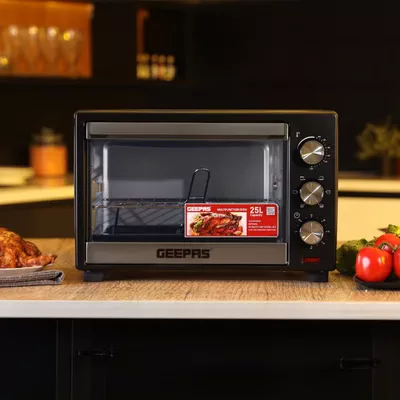 GEEPAS Electric Oven With Rotisserie, 60 Minutes Timer With Bell Ring,-6