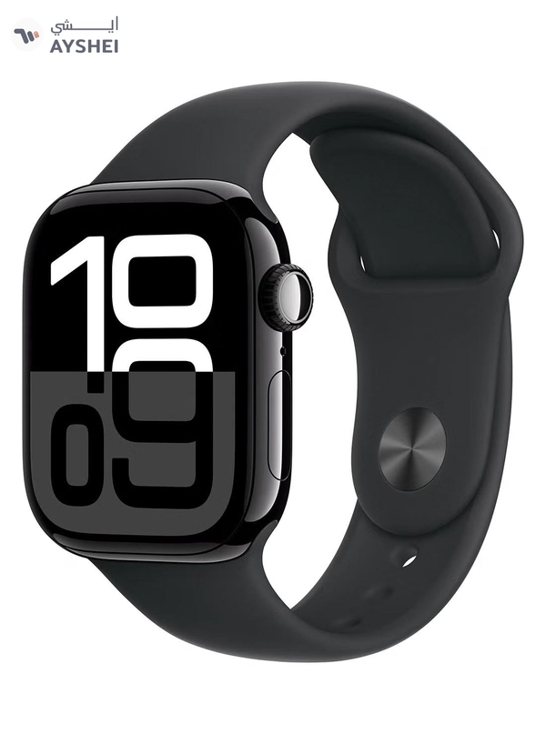Apple Watch Series 10 GPS + Cellular 42mm Jet Black Aluminium Case With Black Sport Band