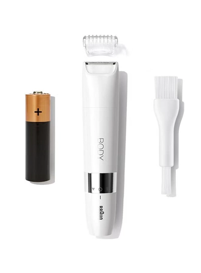BRAUN Body Mini Trimmer Bs1000, Electric Body Hair Removal For Everybody, For On-The-Go White - BS 1000-2