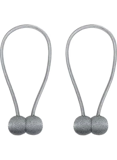 AIWANTO 2-Pieces Curtain Tiebacks Magnetic Holders Silver-0