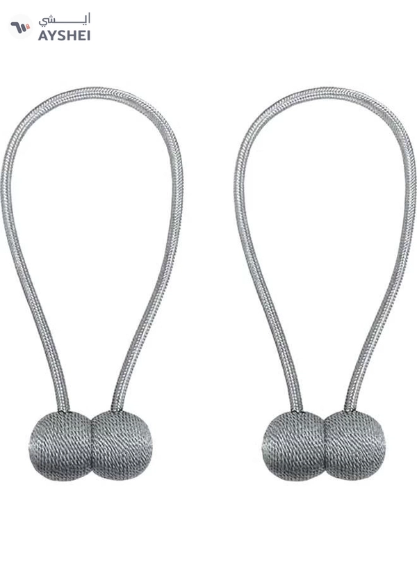 AIWANTO 2-Pieces Curtain Tiebacks Magnetic Holders Silver