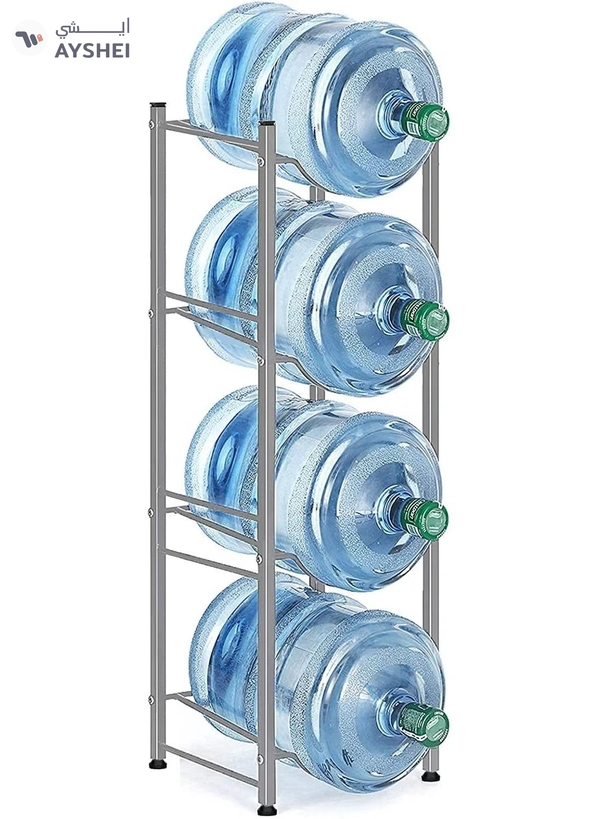 DubaiGallery 4-Tier Water Bottle Holder Cooler Jug Rack 5 Gallon Water Bottle Storage Rack Detachable Heavy Duty Chrome Water Bottle Cabby Rack with Holder