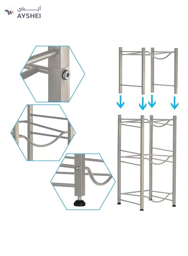 DubaiGallery 4-Tier Water Bottle Holder Cooler Jug Rack 5 Gallon Water Bottle Storage Rack Detachable Heavy Duty Chrome Water Bottle Cabby Rack with Holder