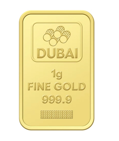 Dubai 1g Pure 999.9 Fine Gold Bar 24KT-0