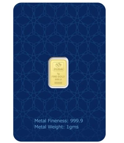 Dubai 1g Pure 999.9 Fine Gold Bar 24KT-2
