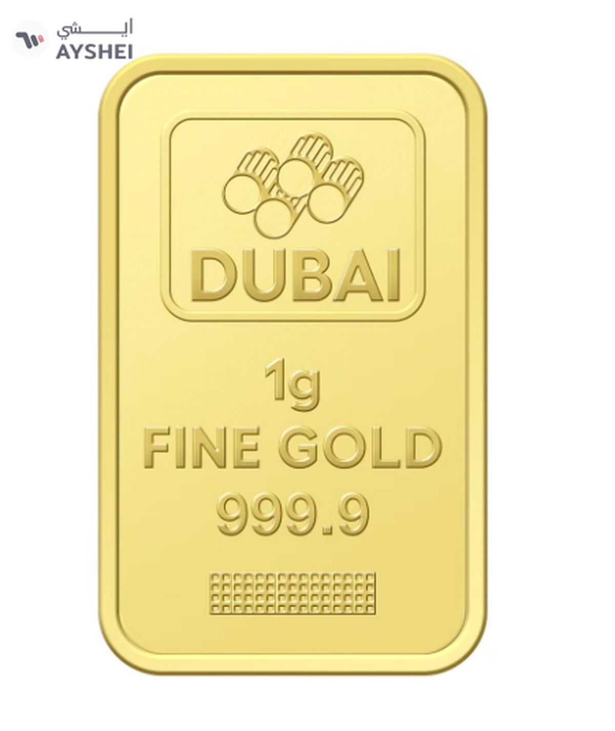Dubai 1g Pure 999.9 Fine Gold Bar 24KT-0-0