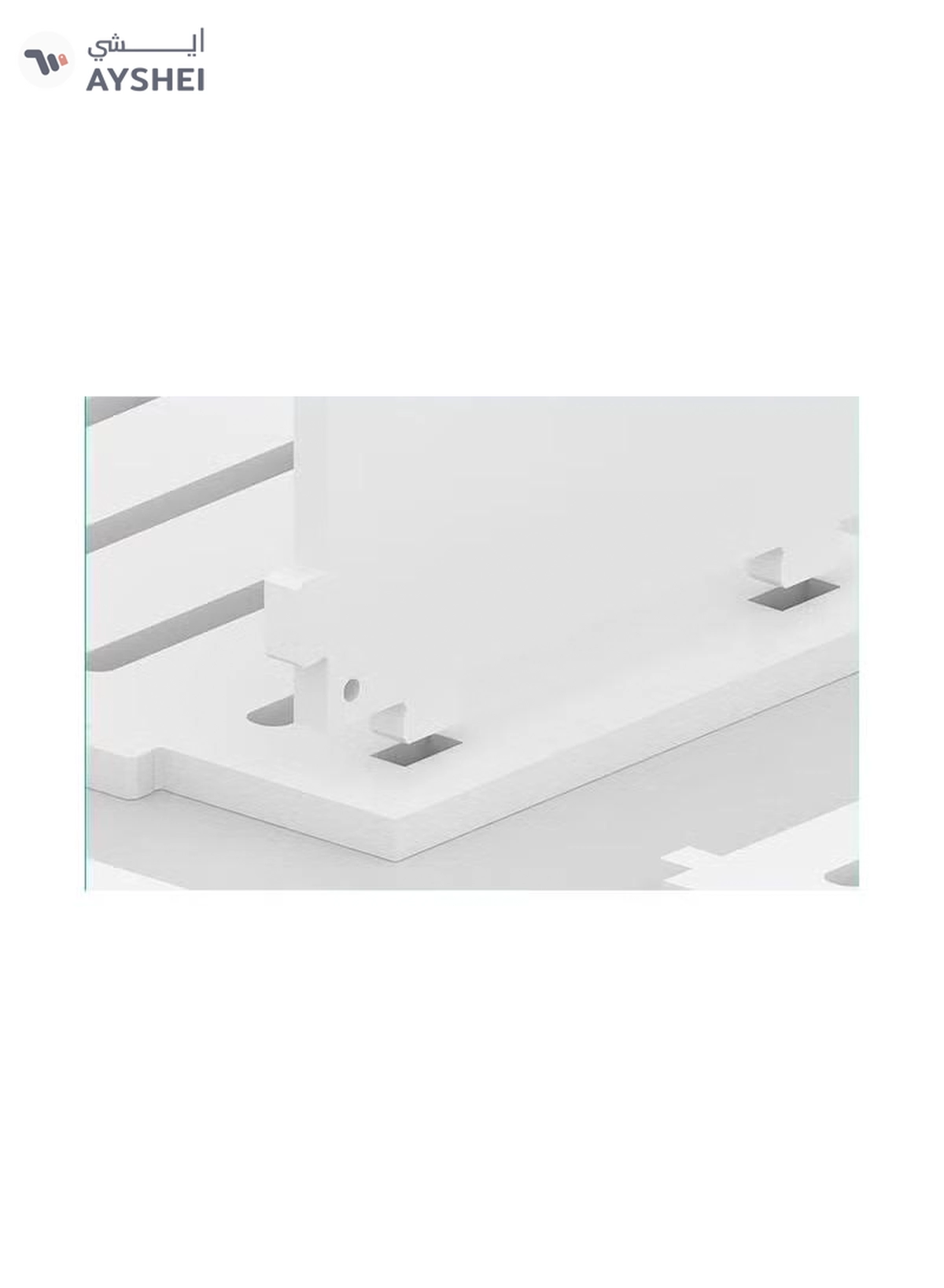 Eworld White and Brown Coffee Corner Table, Scratch-Resistant, Fire-Rated Plastic Coffee Table -4-4