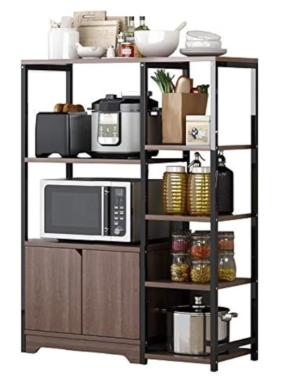 DubaiGallery Kitchen Standing Shelf Units Kitchen Rack with Storage Cabinet,4-Tier Multi Function Microwave Oven Stand,Spice Holder-0