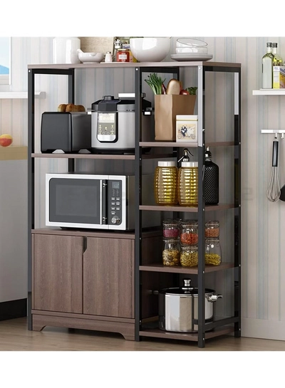 DubaiGallery Kitchen Standing Shelf Units Kitchen Rack with Storage Cabinet,4-Tier Multi Function Microwave Oven Stand,Spice Holder-2